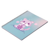 Lila Kawaii Katze trinken Boba Tee Note Book Notizblock (Linke Seite)