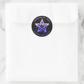 Lila Kawaii Pentagram Witchcraft Gothic Runder Aufkleber (Tasche)