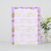 Lila Kawaii Regenbogen Schreibwaren Papier (Stehend Vorderseite)