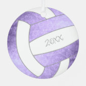 lila Keepsake-Volleyball Ornament Aus Metall (Rückseite)
