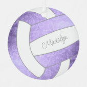 lila Keepsake-Volleyball Ornament Aus Metall (Vorderseite)