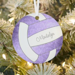 lila Keepsake-Volleyball Ornament Aus Metall