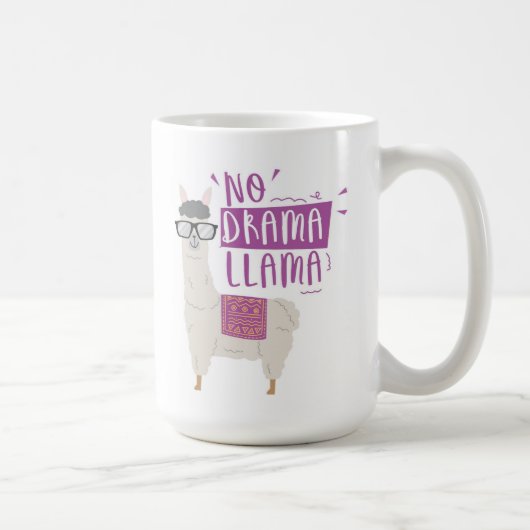 Lila kein Drama-Lama Kaffeetasse (Rechts)