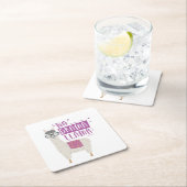 Lila kein Drama-Lama Rechteckiger Pappuntersetzer (Vor Ort)