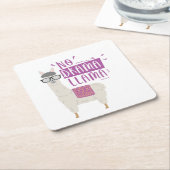 Lila kein Drama-Lama Rechteckiger Pappuntersetzer (angewinkelt)