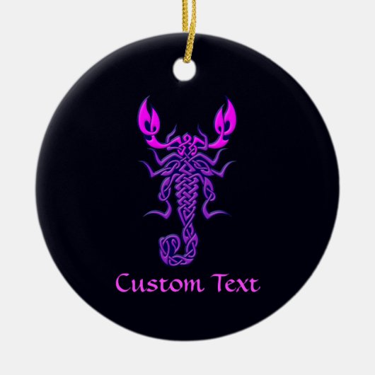 Lila keltische Knochenskorpion Keramik Ornament (Vorne)