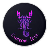 Lila keltische Knochenskorpion Keramikknauf (Vorderseite)