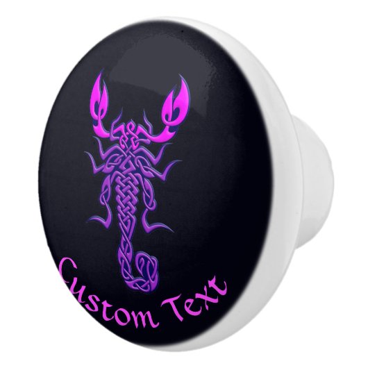 Lila keltische Knochenskorpion Keramikknauf (Rechts)