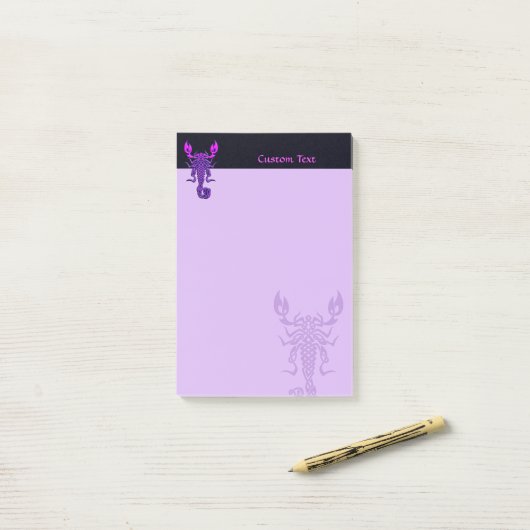 Lila keltische Knochenskorpion Post-it Klebezettel (Auf Schreibtisch)