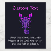 Lila keltische Knochenskorpion Weinetikett (Einzelnes Label)