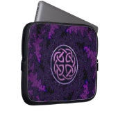 Lila keltisches Knoten-Fraktal Design Laptopschutzhülle (Vorne Rechts)