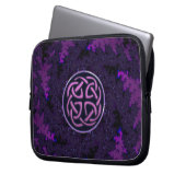 Lila keltisches Knoten-Fraktal Design Laptopschutzhülle (Vorderseite Links)