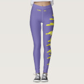 Lila Kentucky Goldenrod Staat Blume Leggings (Vorderseite)