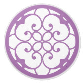 Lila Keramik mit weißem Muster, Stift Keramikknauf (Vorderseite)