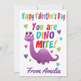 Lila Kids Dinosaurier Dinomite Valentinstag Karte