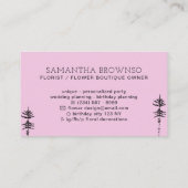 Lila Kiefernwald Visitenkarte (Rückseite)