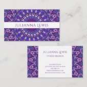 Lila Kies-Mandala Visitenkarte (Vorne/Hinten)