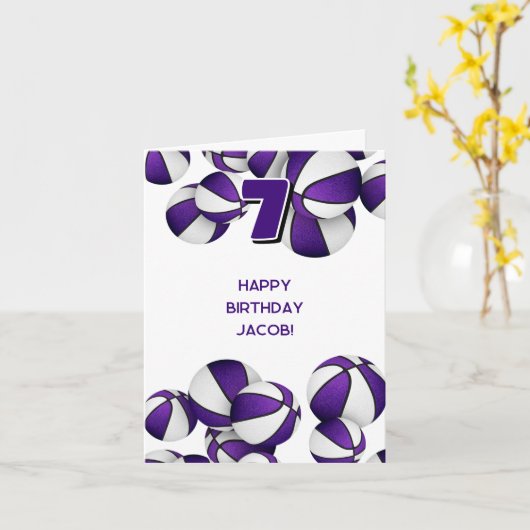 lila Kindergeburtstag Karte (Gelbe Blume)