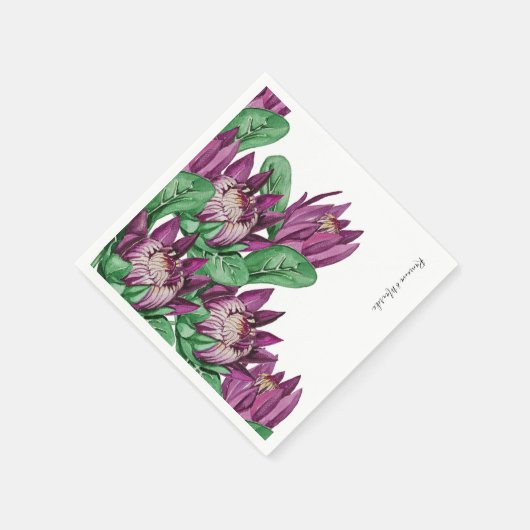 Lila King Protea Serviette (Ecke)