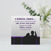 Lila Kino Save the Date (Stehend Vorderseite)