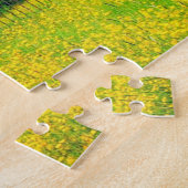 Lila Kirschbaum auf Gelbfeldern der Blume Puzzle (Seite)