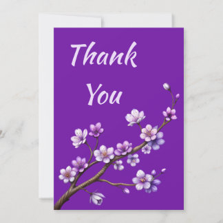 Lila Kirschblossom Tree Danke für Ihre Spende Feiertagskarte