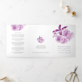 Lila Kirschblüte Aquarell Tri-Falten Programm