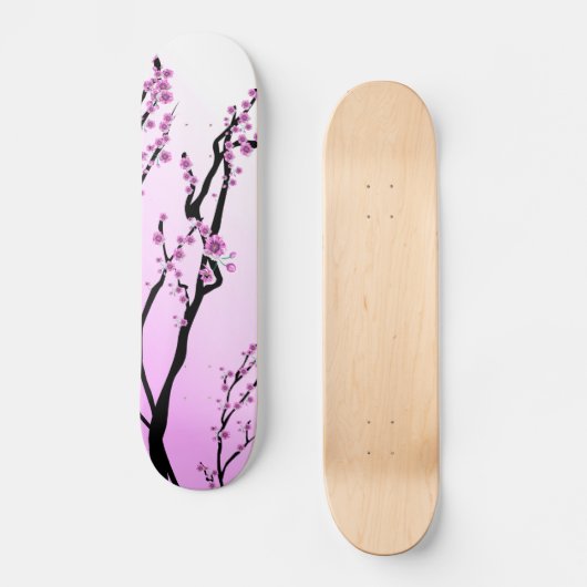 Lila Kirschblüte Skateboard (Vorderseite)