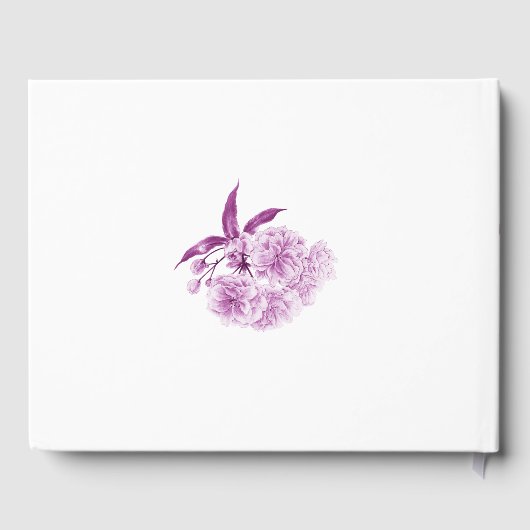 Lila Kirschblüte Wasserfarbenprägung Gästebuch (Rückseite)