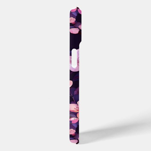 Lila Kirschblüten personalisierte Monogramm Case-Mate iPhone Hülle (Rückseite / Rechts)