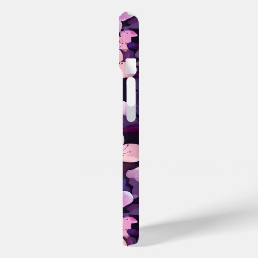 Lila Kirschblüten personalisierte Monogramm Case-Mate iPhone Hülle (Rückseite / Links)