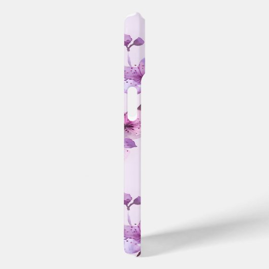 lila Kirschblüten personalisierte Monogramm Case-Mate iPhone Hülle (Rückseite / Rechts)