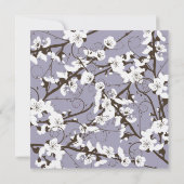 Lila Kirschblüten Sakura Wirbel Asiatische Hochzei Einladung (Rückseite)