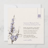 Lila Kirschblüten Sakura Wirbel Asiatische Hochzei Einladung (Vorderseite)