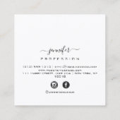 Lila KISS LIPS Makeup Artist White Social Media Quadratische Visitenkarte (Rückseite)