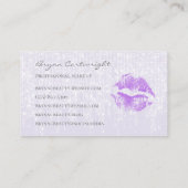 Lila Kiss Lips mit subtilen Twinkle Lights Makeup Visitenkarte (Rückseite)