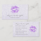 Lila Kiss Lips mit subtilen Twinkle Lights Makeup Visitenkarte (Vorne/Hinten)