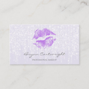 Lila Kiss Lips mit subtilen Twinkle Lights Makeup Visitenkarte