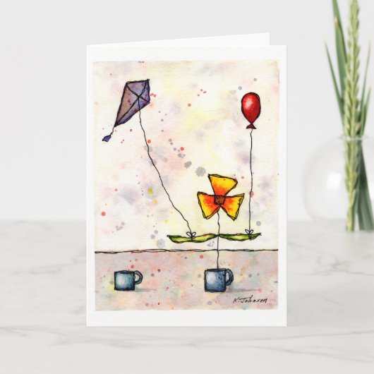 Lila Kite Blume Grußkarte Karte (Vorderseite)