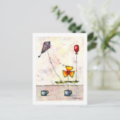 Lila Kite Blume Postkarte (Stehend Vorderseite)