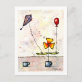 Lila Kite Blume Postkarte (Vorderseite)