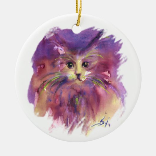 LILA KITTEN, KITTKATASTROPHEN KERAMIK ORNAMENT (Vorne)