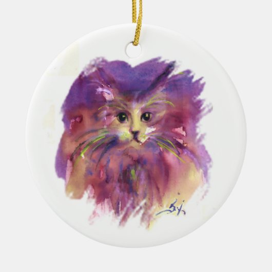 LILA KITTEN, KITTKATASTROPHEN KERAMIK ORNAMENT (Vorne)