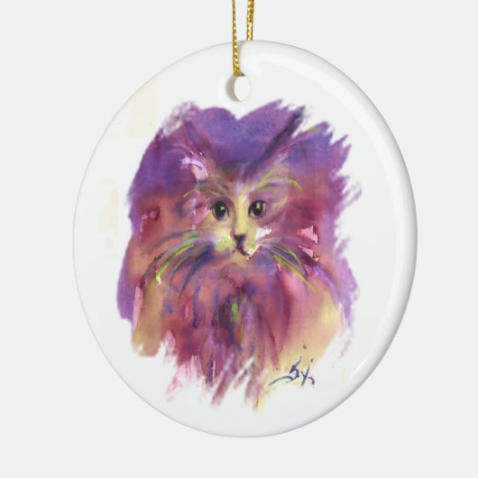 LILA KITTEN, KITTKATASTROPHEN KERAMIK ORNAMENT (Links)