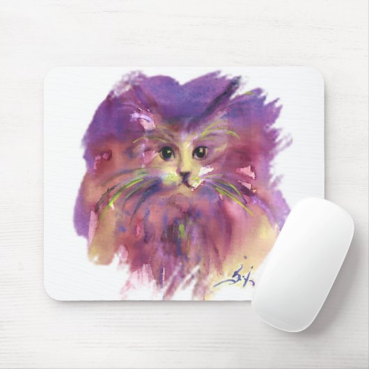LILA KITTEN, KITTKATENPORTRAL, weiß Mousepad (Mit Mouse)