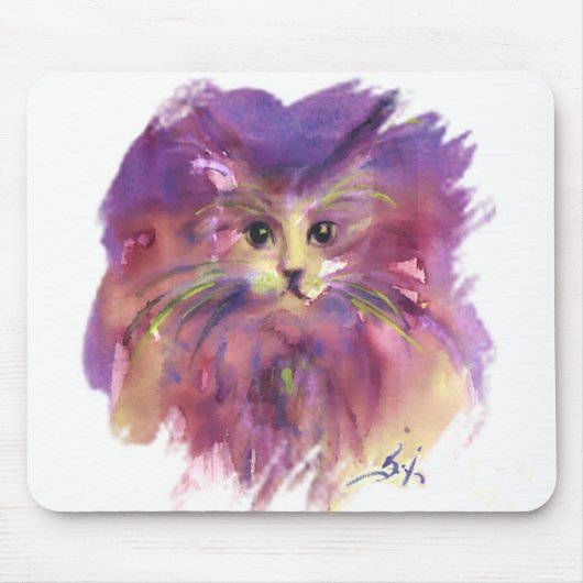 LILA KITTEN, KITTKATENPORTRAL, weiß Mousepad (Vorne)
