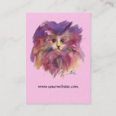 LILA KITTEN, KITTY CAT PORTRAIT, rosa Veilchen Visitenkarte (Rückseite)