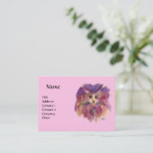 LILA KITTEN, KITTY CAT PORTRAIT, rosa Veilchen Visitenkarte (Stehend Vorderseite)