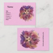 LILA KITTEN, KITTY CAT PORTRAIT, rosa Veilchen Visitenkarte (Vorne/Hinten)