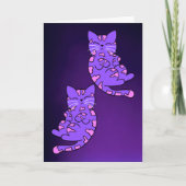 Lila Kitten Twins 2 Karte (Vorderseite)